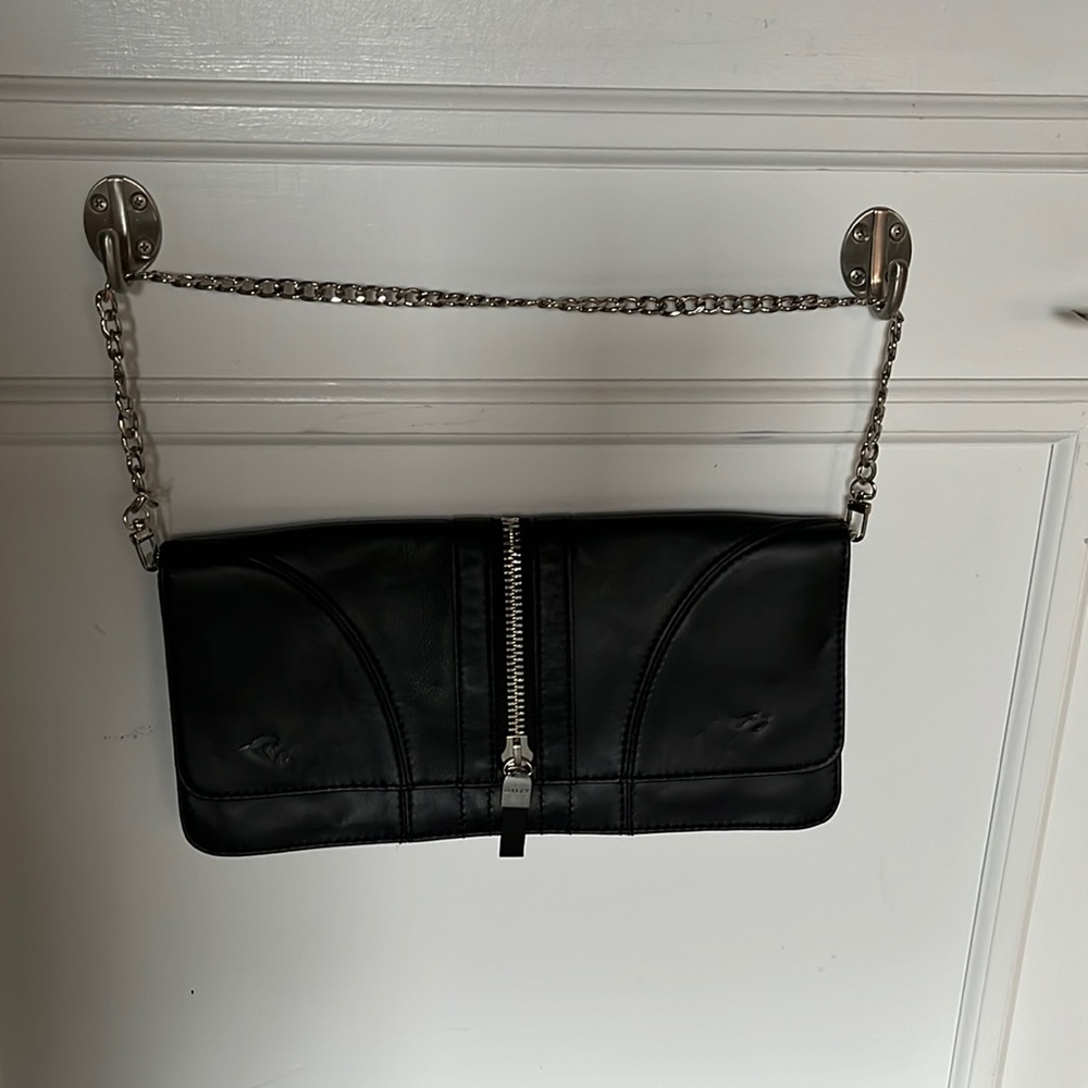 Black leather purse